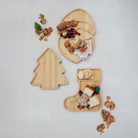 Stocking Silhouette Cheese Board