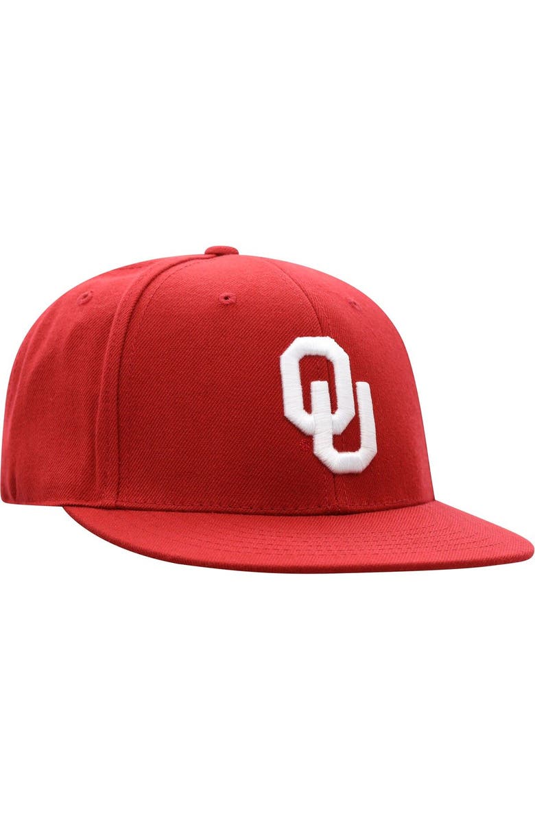 TOP OF THE WORLD Men's Top of the World Crimson Oklahoma Sooners Team Color Fitted Hat, Alternate, color, Crimson