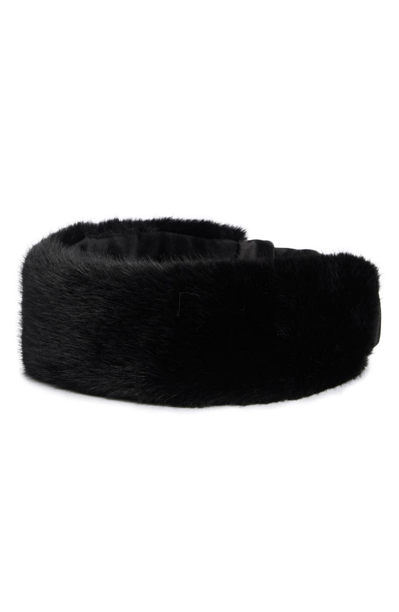 La Fiorentina Faux Fur Headband, Main, color, 
