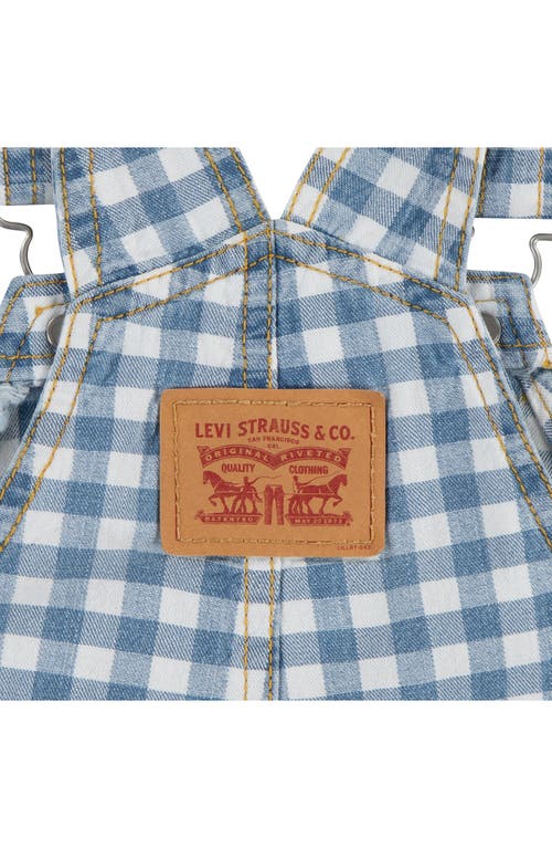 Shop Levi's Cotton Gingham Overalls In Picnic Blues