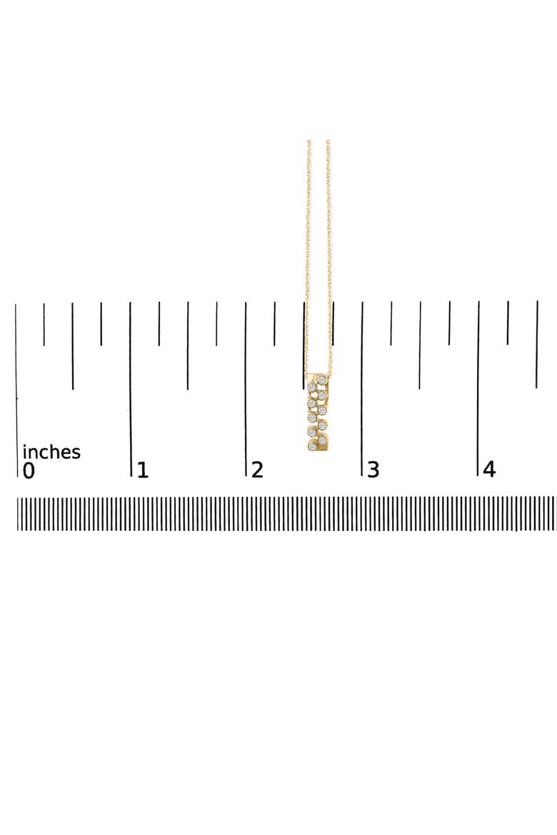 14K Yellow Gold Bezel Set 1/7 Cttw Diamond Vertical Bar Pendant Necklace, Alternate, color, Yellow Gold