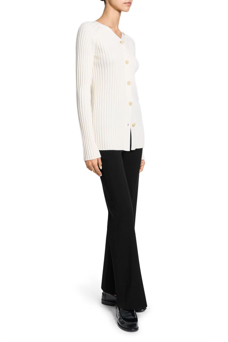 Rib Merino Wool Open Back Cardigan, Alternate, color, WHITE