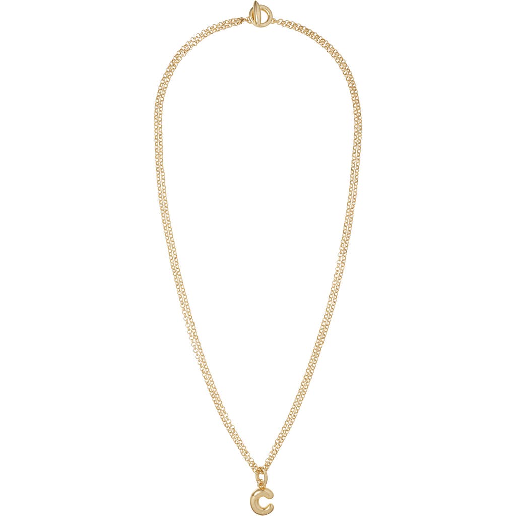 Roxanne Assoulin The Puffy Initial Pendant Necklace In Gold C