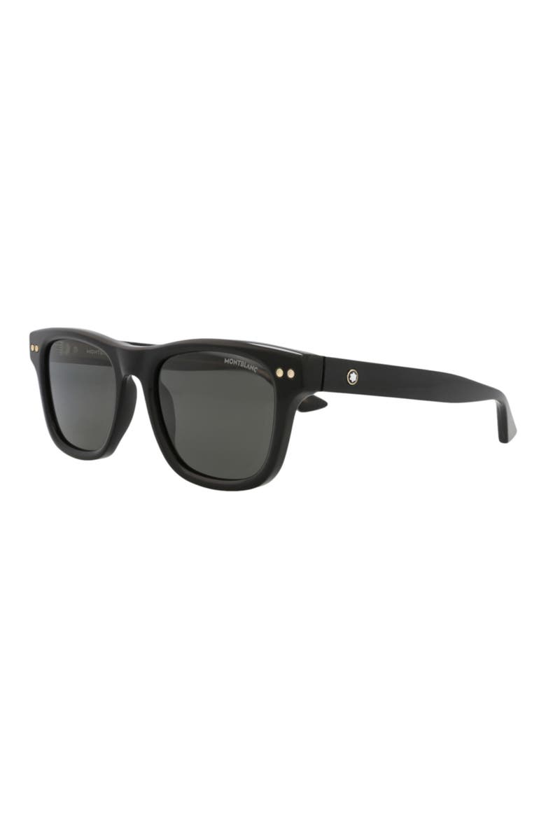 53mm Polarized Square Sunglasses, Alternate, color, BLACK BLACK SMOKE