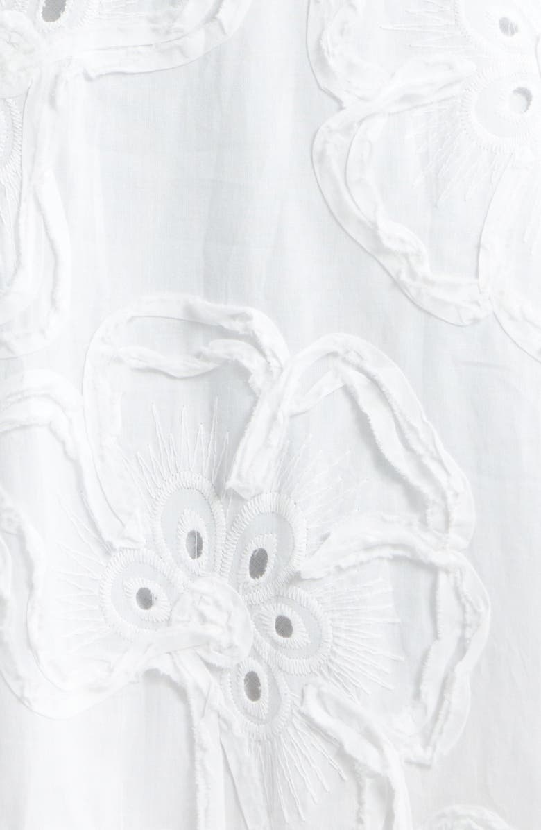 3.1 Phillip Lim Floral Appliqué Midi Shirtdress, Alternate, color, White