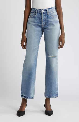 MOUSSY VINTAGE Ballard Ripped Mid Rise Straight Leg Jeans