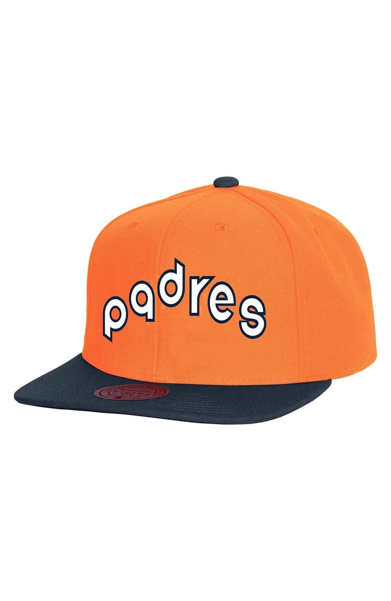 Mitchell & Ness Men's Mitchell & Ness Orange San Diego Padres Cooperstown Collection Basic Flip Snapback Hat, Main, color, Orange