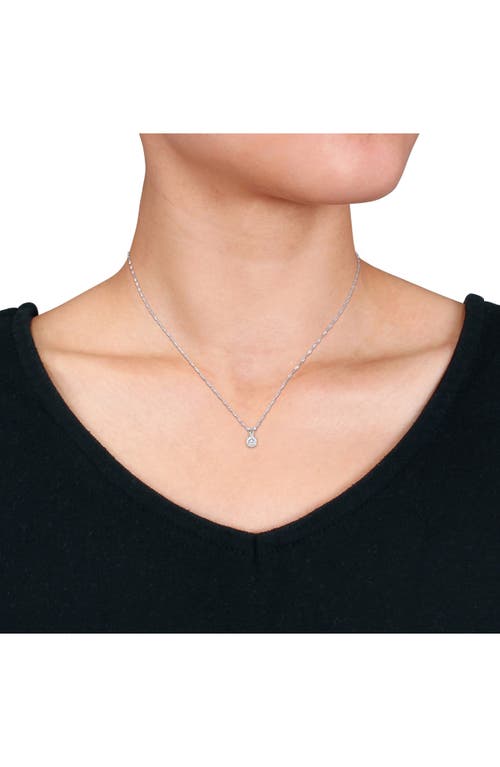 Created Forever Lab-grown Diamond Solitaire Pendant Necklace In Silver