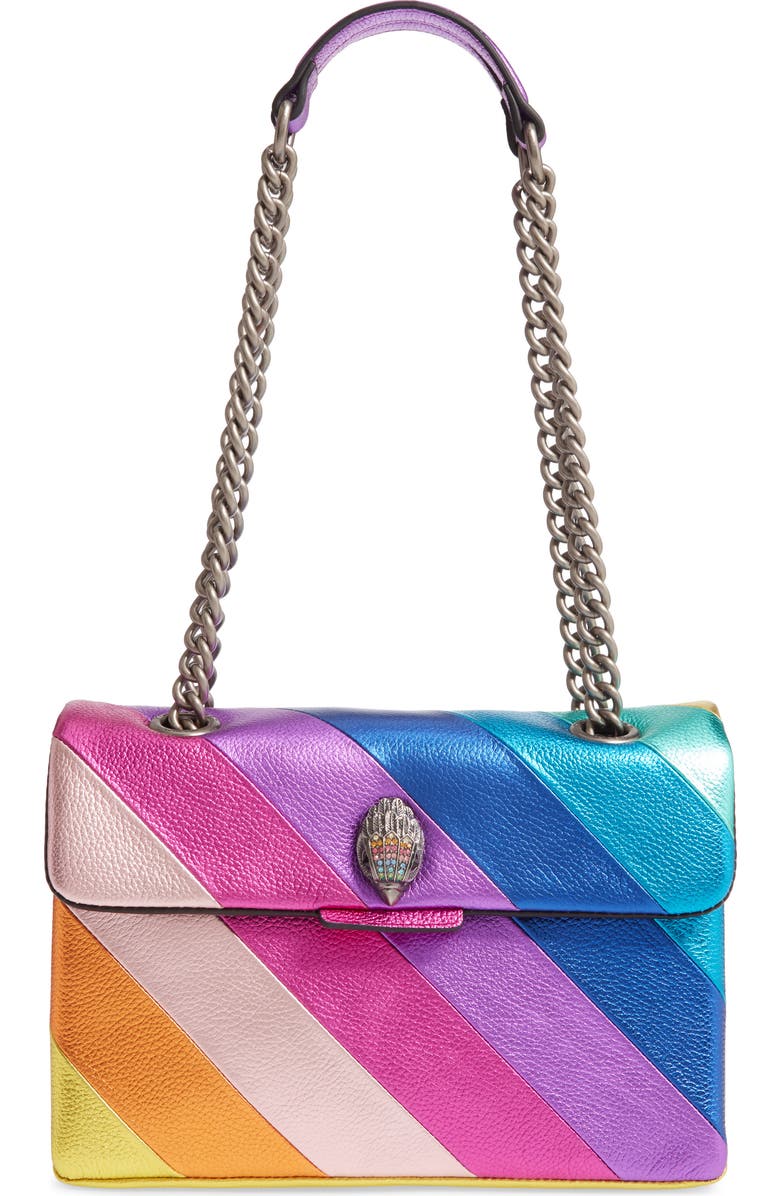 Kurt Geiger London Kensington Leather Convertible Shoulder Bag, Main, color, Pink Multi