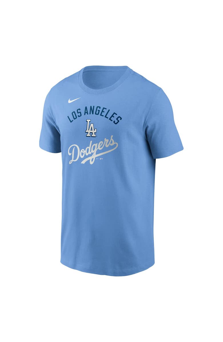 Nike Men's Nike Light Blue Los Angeles Dodgers Early Innings Stack T-Shirt, Alternate, color, 