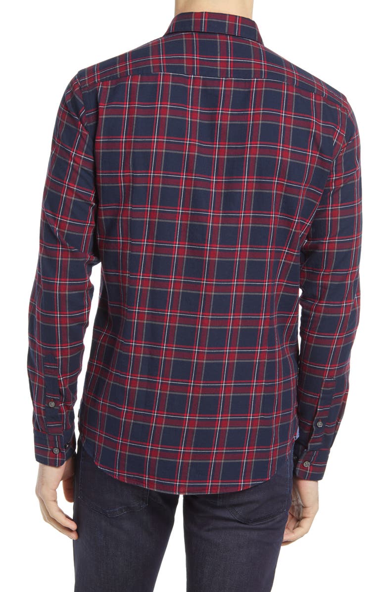 BOSS Rikard Slim Fit Plaid Flannel Button-Down Shirt, Alternate, color,
