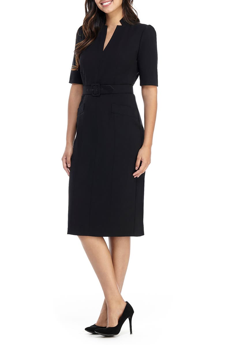 Maggy London Belted Sheath Dress, Main, color,