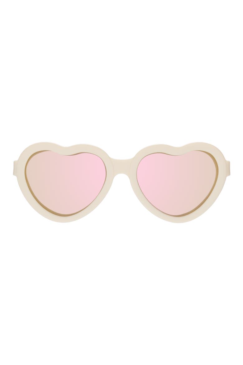 Kids' Polarized Heart Shaped Sunglasses, Main, color, SWEET CREAM
