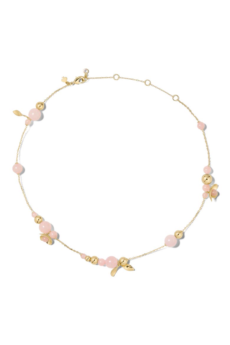 gilded garden pendant necklace, Alternate, color, BLUSH
