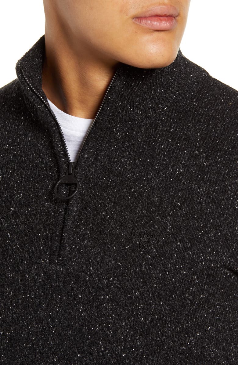 Barbour Tisbury Half Zip Pullover Sweater, Alternate, color, Black