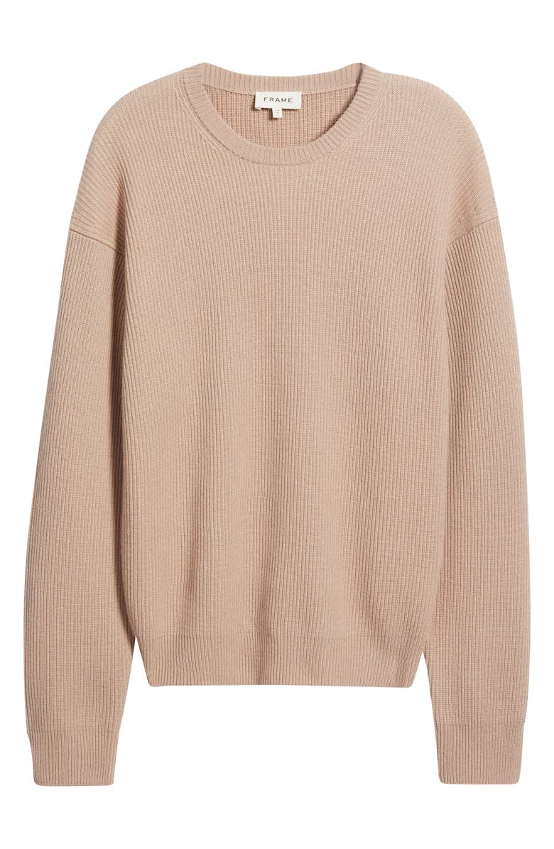 FRAME Crewneck Wool & Silk Rib Sweater, Main, color, Light Mauve