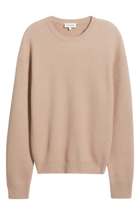 Crewneck Wool & Silk Rib Sweater