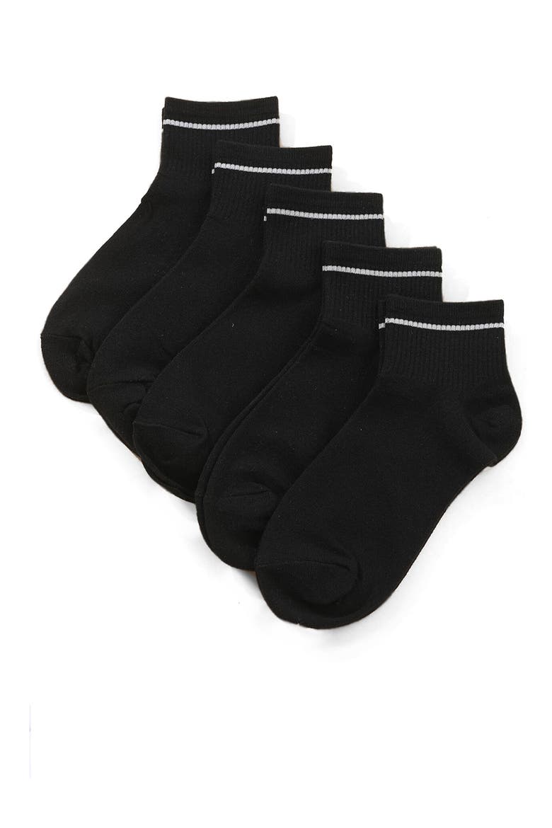 5-Pack Sport Ankle Socks, Main, color, BLACK