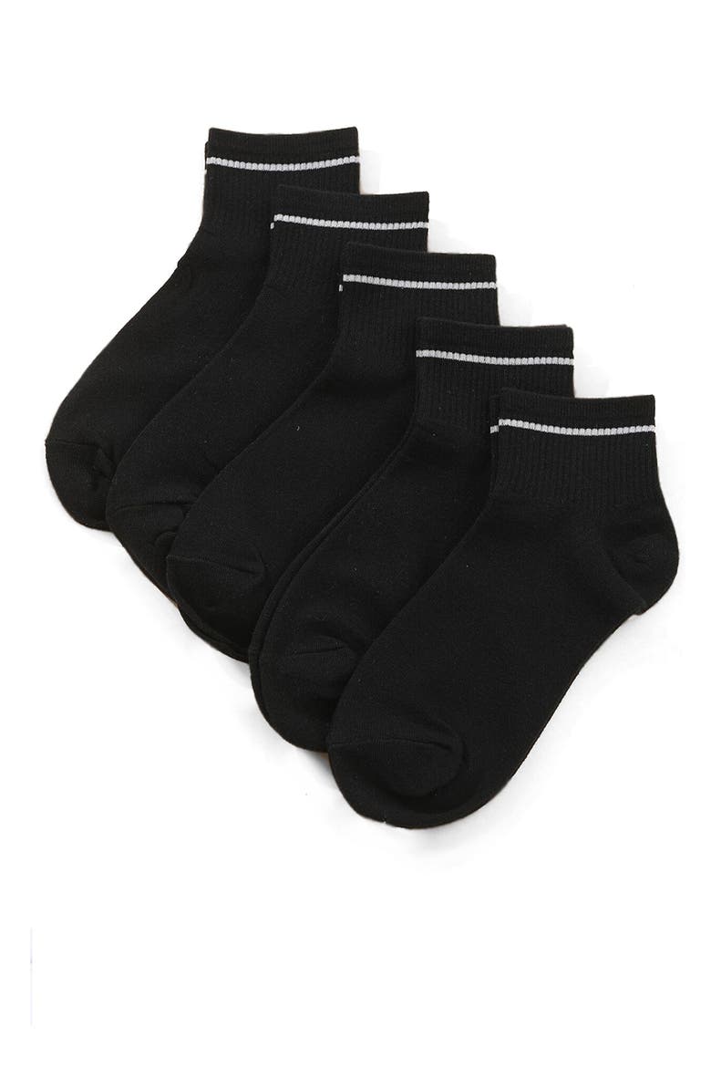 Stems 5-Pack Sport Ankle Socks, Main, color, Black