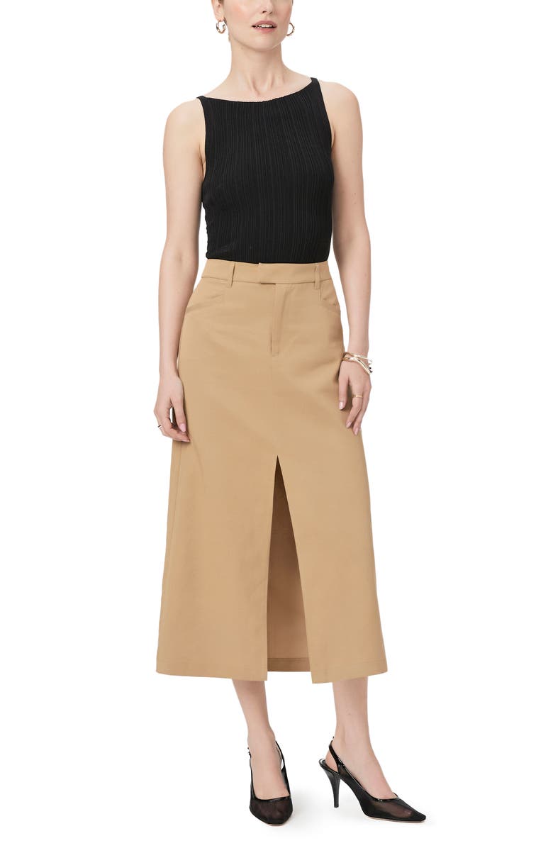 PAIGE Maureen Midi Skirt, Alternate, color, Sandstone