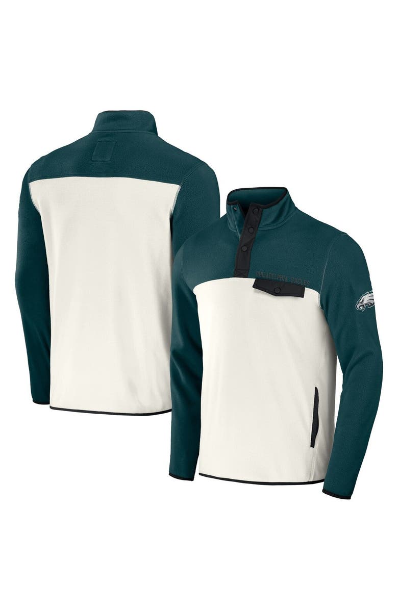 NFL X DARIUS RUCKER Men's NFL x Darius Rucker Collection by Fanatics Green/Cream Philadelphia Eagles Micro Fleece Quarter-Snap Jacket, Main, color, Green