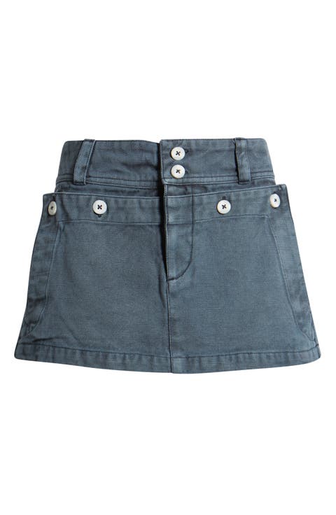 Dream Weaver Cotton Twill Micro Miniskirt