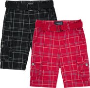 XRAY Kids' 2-Pack Belted Twill Cargo Shorts