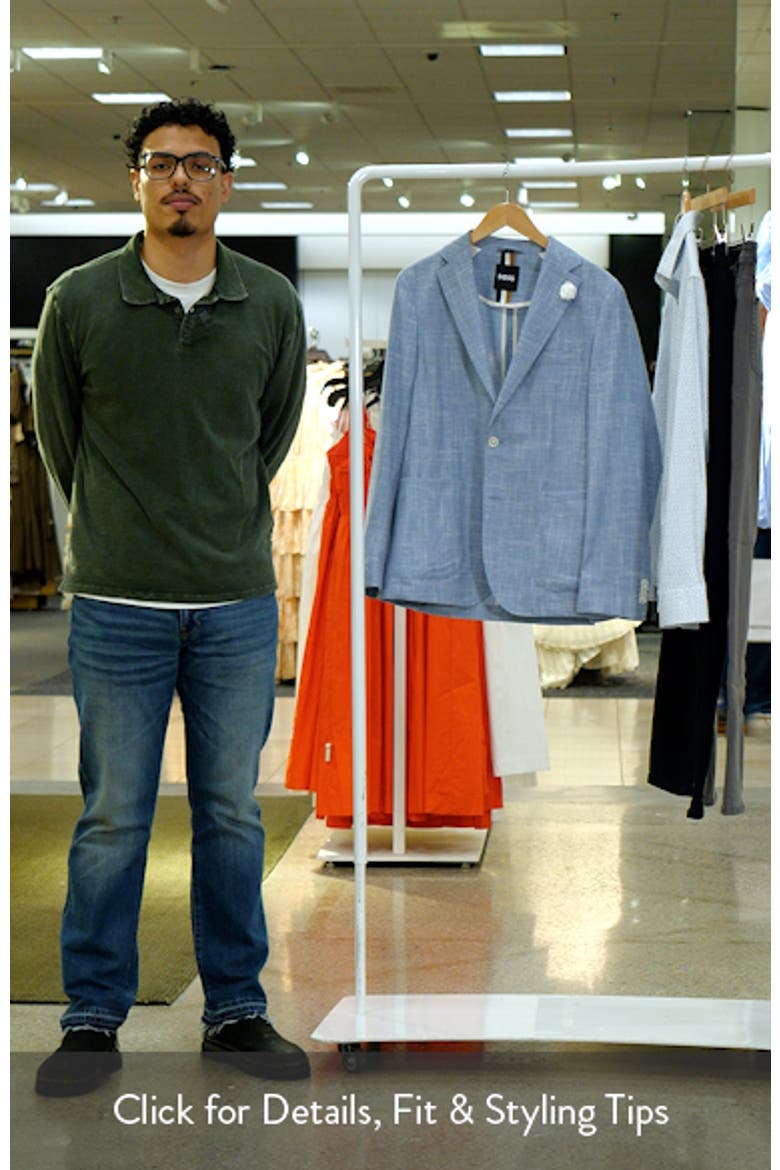 Hanry Slim Fit Light Blue Slub Wool & Cotton Blend Sport Coat video