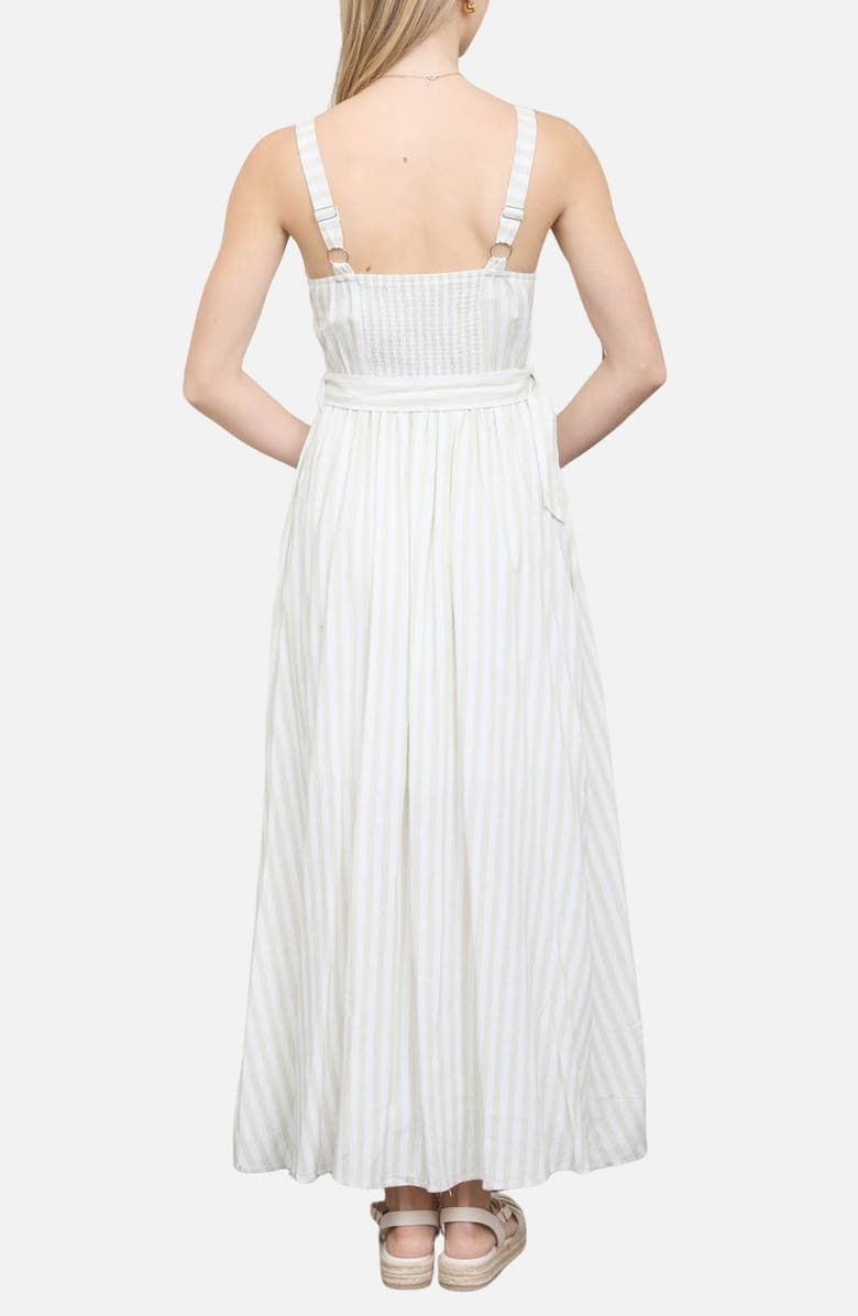 Blu Pepper Stripe Sleeveless Dress, Alternate, color, Light Olive