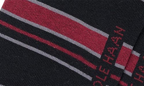 Cole Haan Stripe Dress Socks In Black