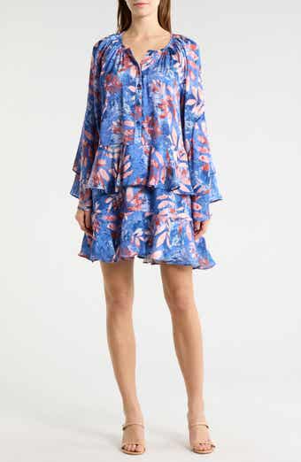 Leaf Print Long Sleeve Dress