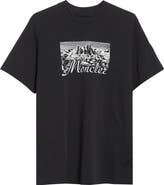 Moncler Black Mountain Logo Cotton Graphic T-Shirt