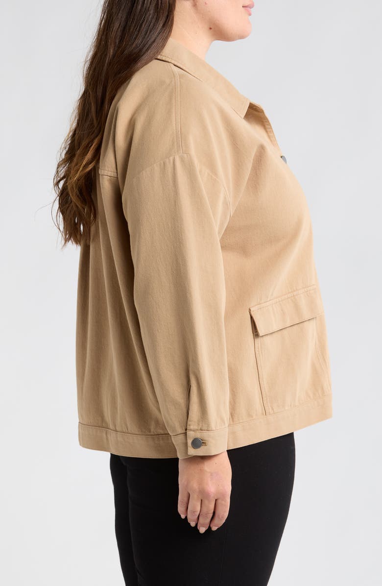 Eileen Fisher Classic Collar Organic Cotton Jacket, Alternate, color, Biscuit