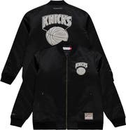 Mitchell & Ness Men's Mitchell & Ness Black New York Knicks Chrome Satin Bomber Full-Zip Jacket