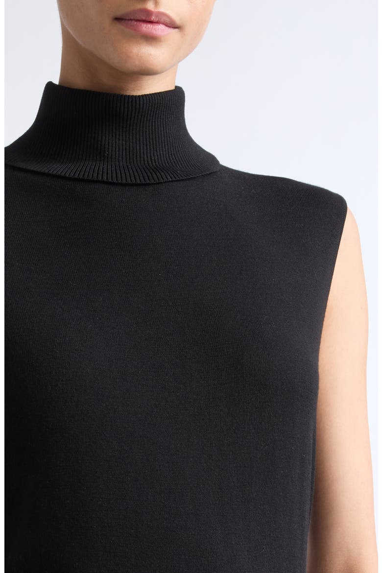 Sleeveless Turtleneck Sweater, Alternate, color, BLACK