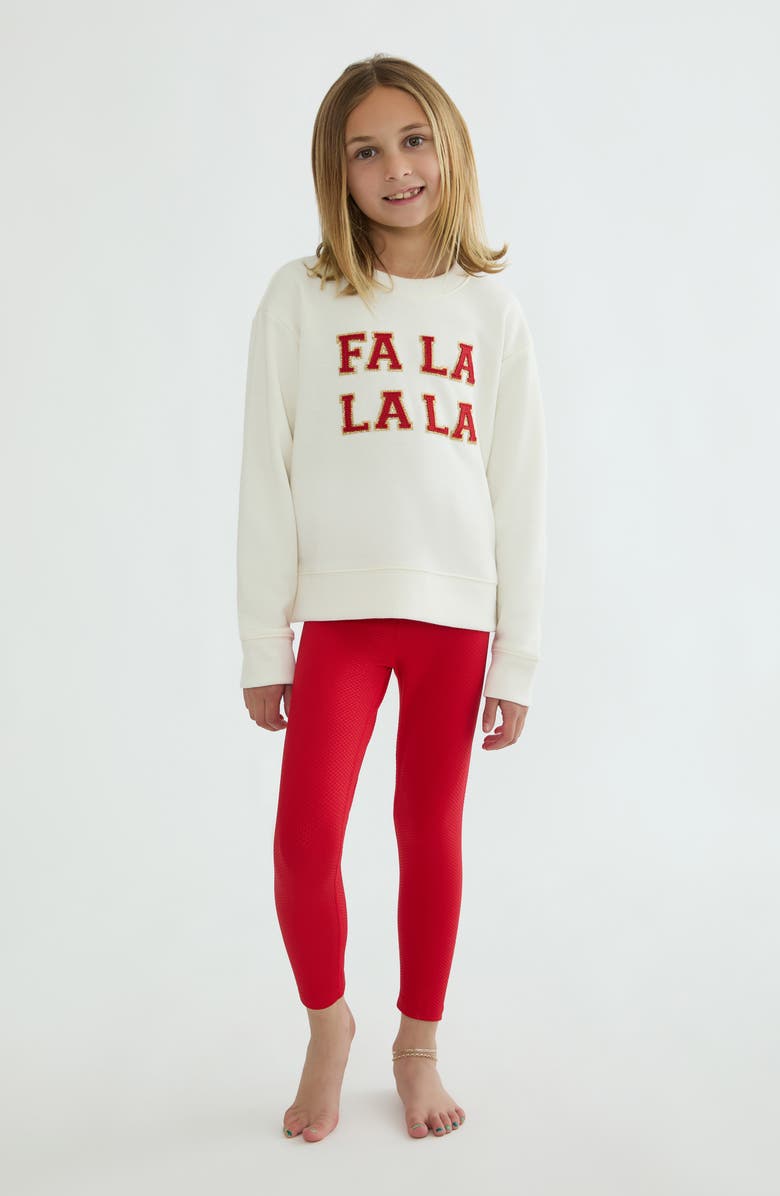 Beach Riot Kids' Little Peppa High Waist Leggings, Alternate, color, Red Shine Waffle