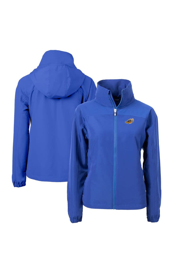 Women's Cutter & Buck  Blue Akron RubberDucks Charter Eco Recycled Full-Zip Jacket, Alternate, color, Blue