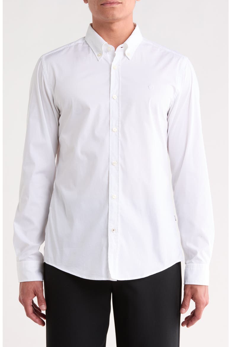 Roan Slim Fit Stretch Button-Up Shirt, Main, color, WHITE
