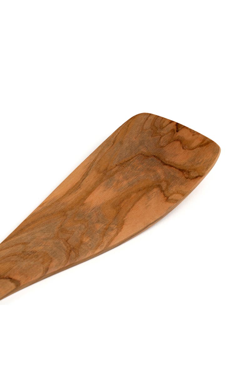 Handcrafted Olive Wood 13 Inch Curved Spatula, Alternate, color, Brown
