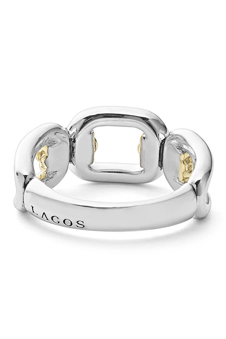 Signature Caviar Oval Link Ring, Alternate, color, SILVER GOLD