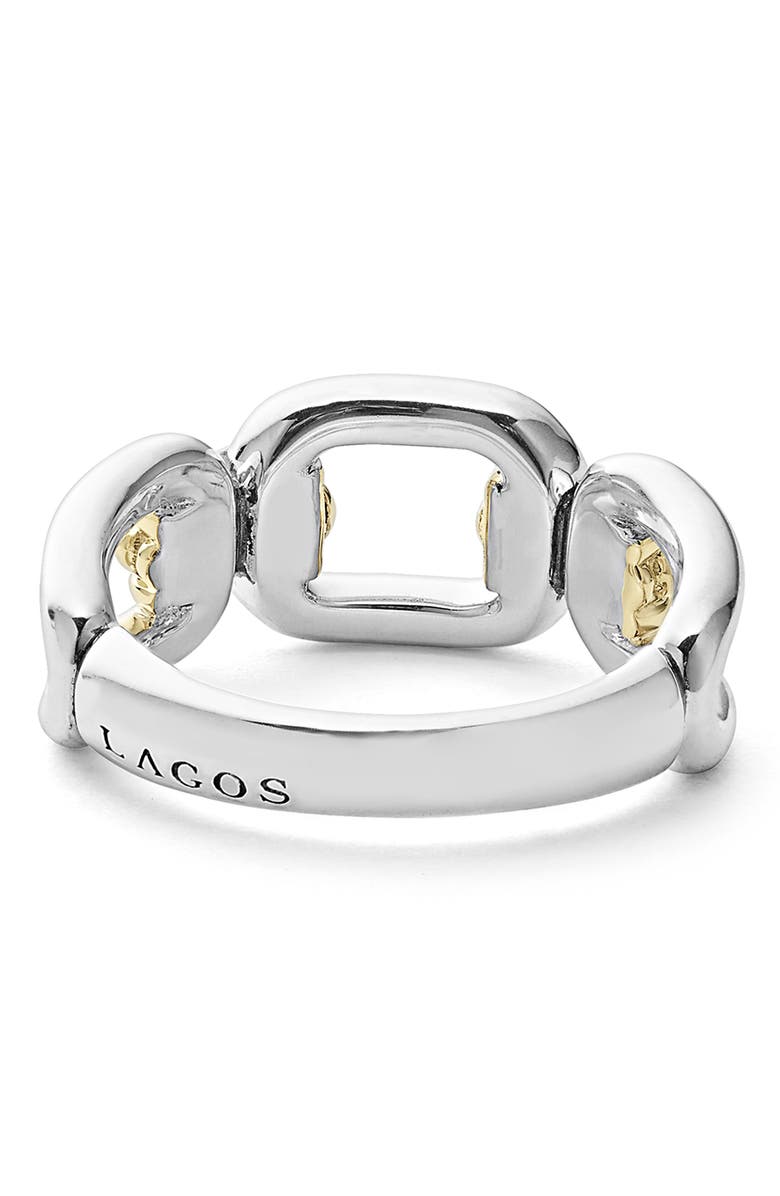LAGOS Signature Caviar Oval Link Ring, Alternate, color, Silver Gold