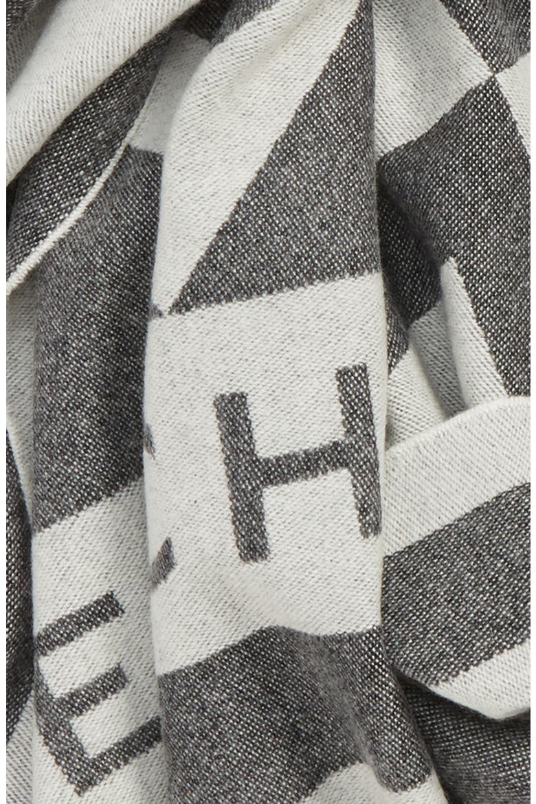 Nouveau G Wool & Cashmere Scarf, Alternate, color, BLACK/ WHITE