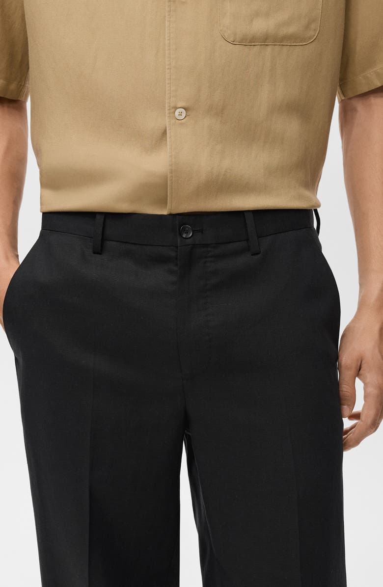 MANGO Straight Leg Pants, Alternate, color, Black