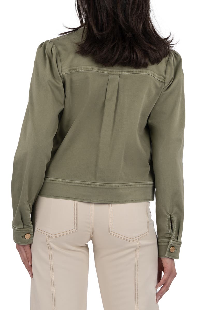 KUT from the Kloth Jocelyn Denim Trucker Jacket, Alternate, color, Sage Green