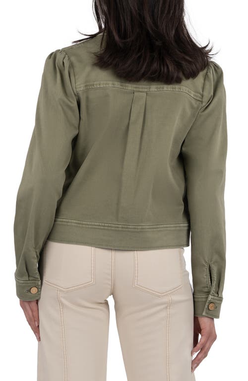 Kut From The Kloth Jocelyn Denim Trucker Jacket In Green