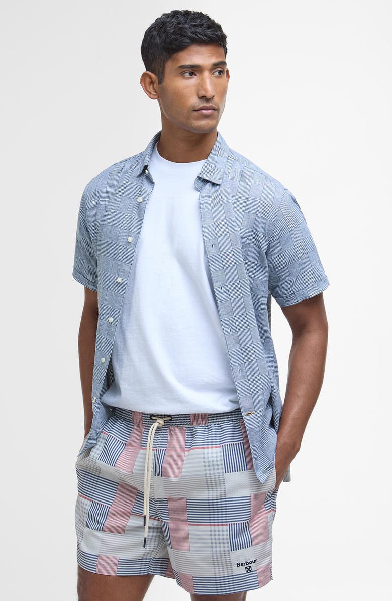 Barbour Patch Swim Trunks, Alternate, color, Washed Stone Beige