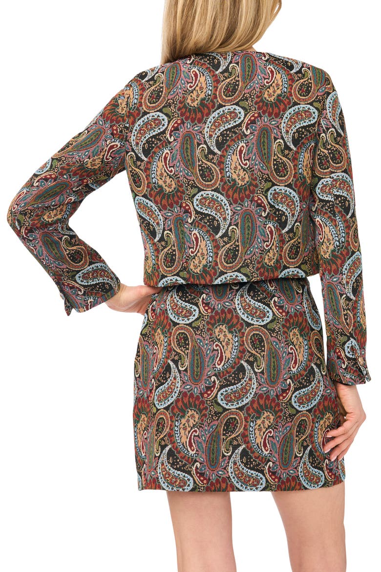 Paisley Collarless Jacket, Alternate, color, CLASSIC NAVY