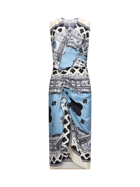 AGNES Sleeveless draped dress