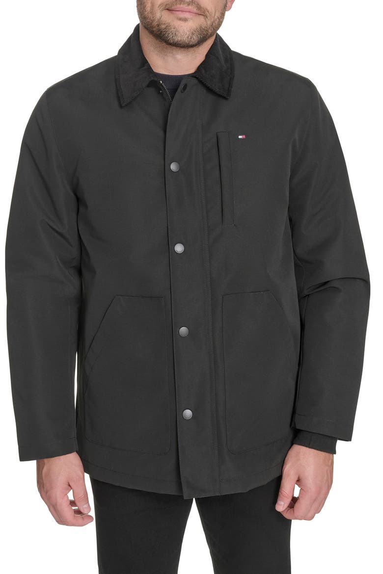 Corduroy Collar Barn Jacket, Main, color, BLACK