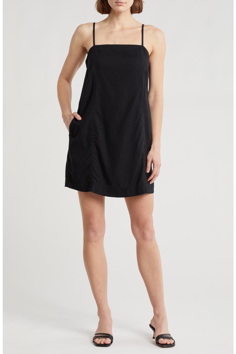 Max Linen Blend Minidress, Main, color, TRUE BLACK